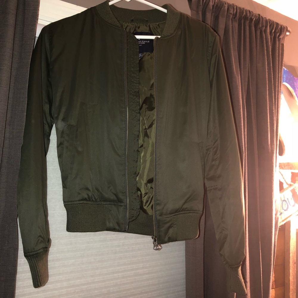 Army green bomber jacket